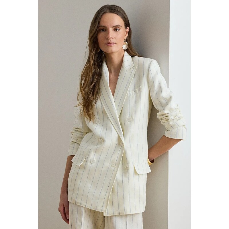 Lauren Ralph Lauren dvouřadé sako dámské lněné