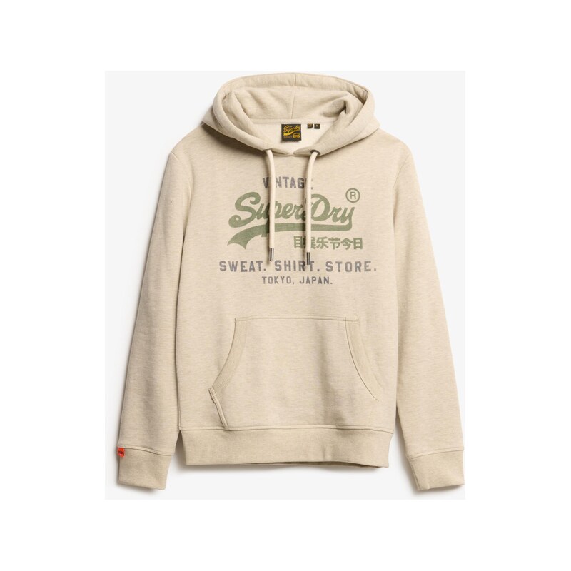 Superdry & Co Mikina Heritage béžový melír / tmavě šedá /