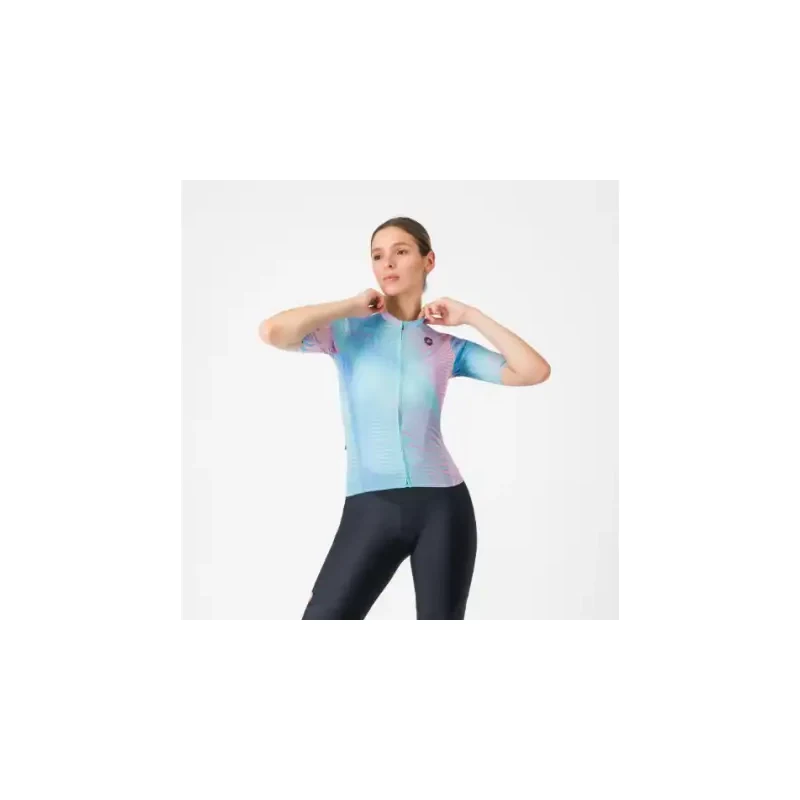 Castelli Cosmic Vortex dámský dres krátký rukáv Multicolor Pink Green 115021700