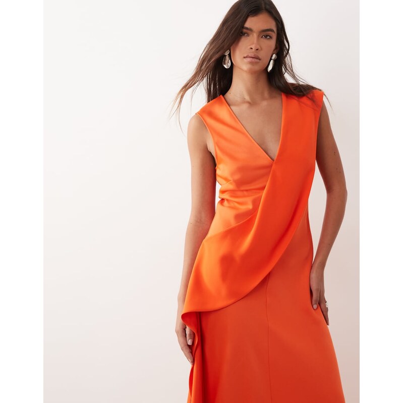 ARRANGE contrast panel sleeveless midaxi dress in red 115021923