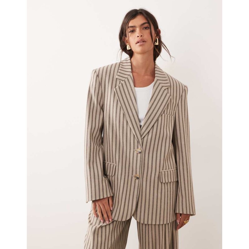 ARRANGE oversized single breasted blazer co-ord in chocolate