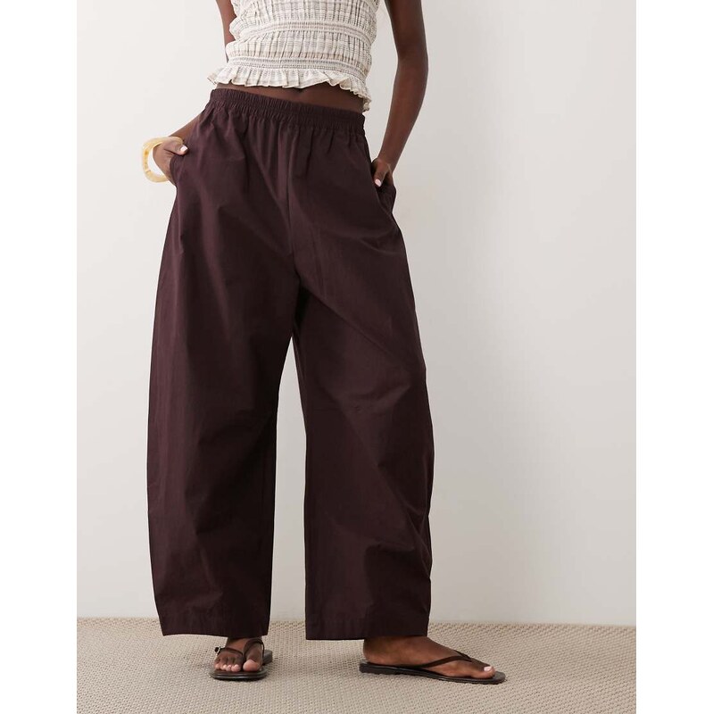 ARKET wide leg cargo trousers in brown