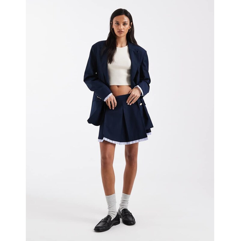 Tommy Jeans pleated mini skirt co-ord in navy