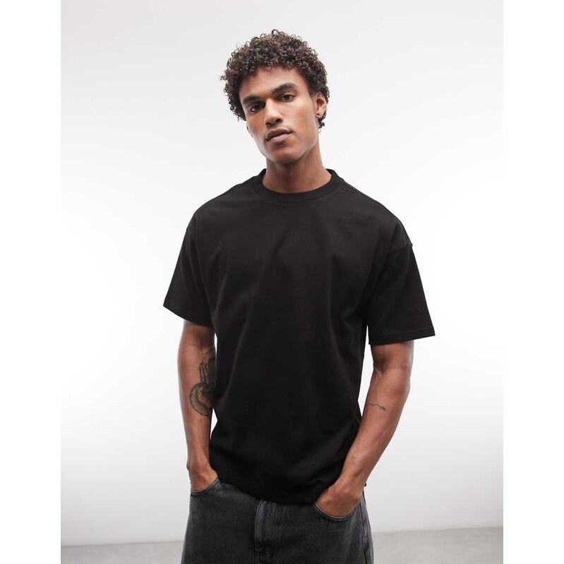 Weekday loose boxy oversized fit t-shirt in black