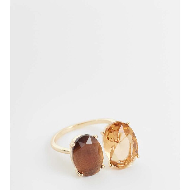 ASOS Curve ASOS DESIGN Curve ring with double amber stone
