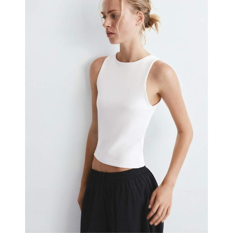Pull&Bear Tank top with modal in beige-Neutral