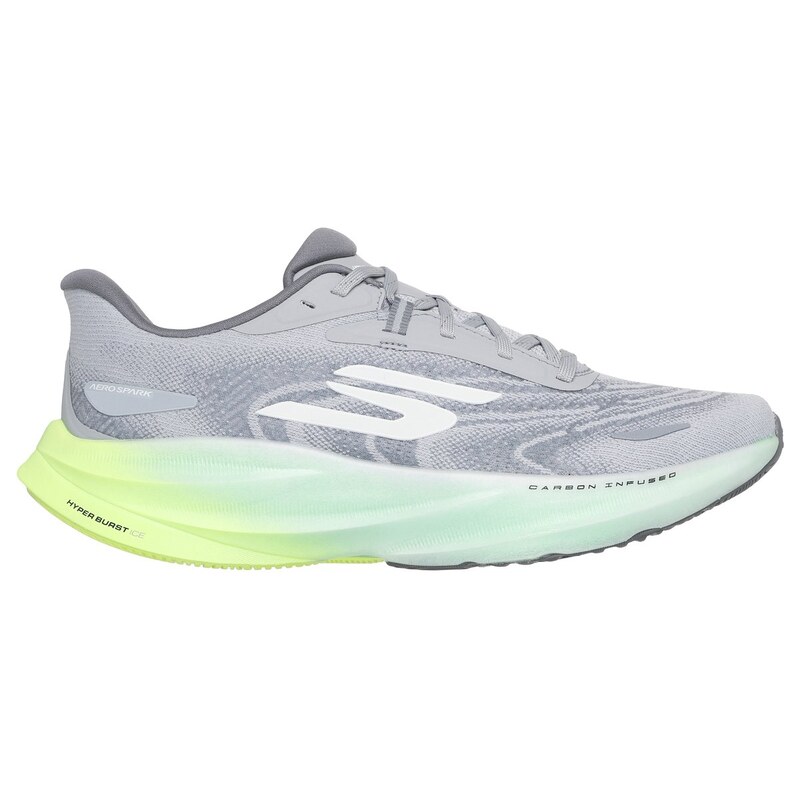 Skechers Muži Aero Spark Shoes v Šedá/Limetková, Velikost 47,