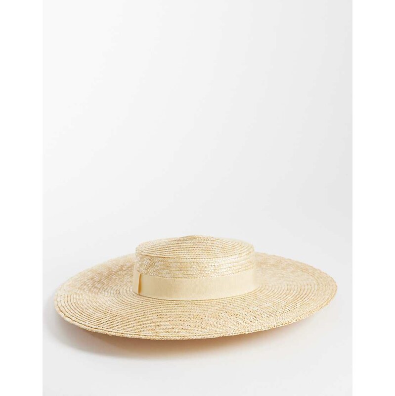 Accessorize straw boater fascinator with ribbon detail in natural 115029909