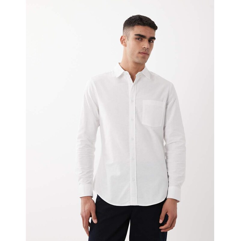 ASOS DESIGN slim oxford shirt in white