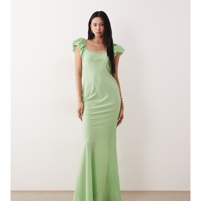 ASOS Tall ASOS DESIGN Tall ruffle sleeve double layer shift dress in 115518943
