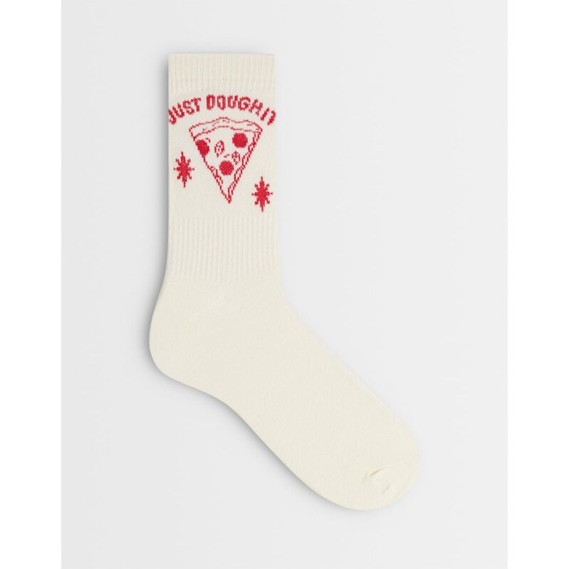 Accessorize just dough it pizza socks in cream-White 115029965