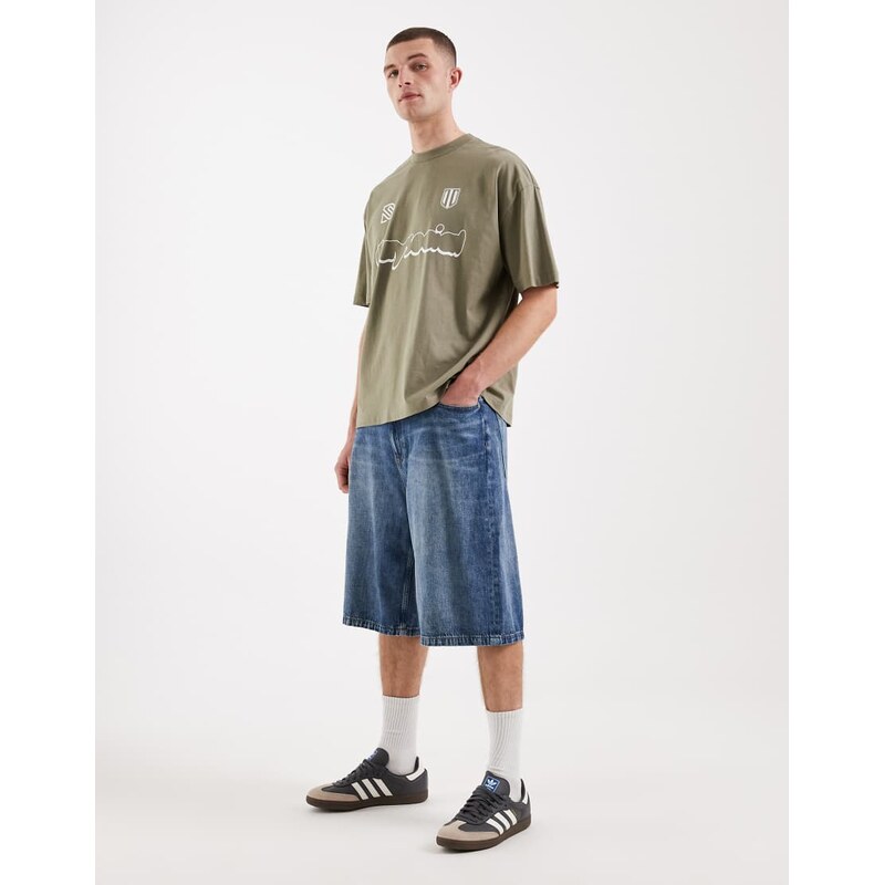 Tommy Jeans Theo baggy denim shorts in dark wash blue