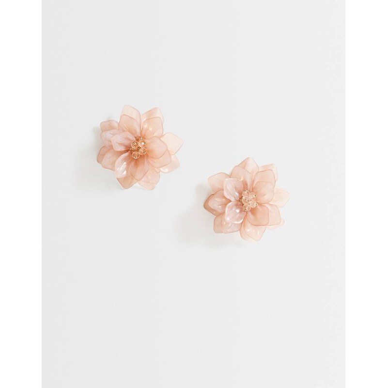 ALDO daphney statement acryllic flower earrings in pink 115030016
