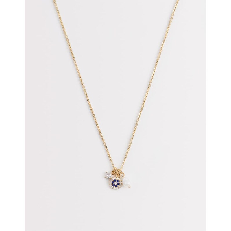 ALDO eyesilie crystal evileye necklace in gold 115030020