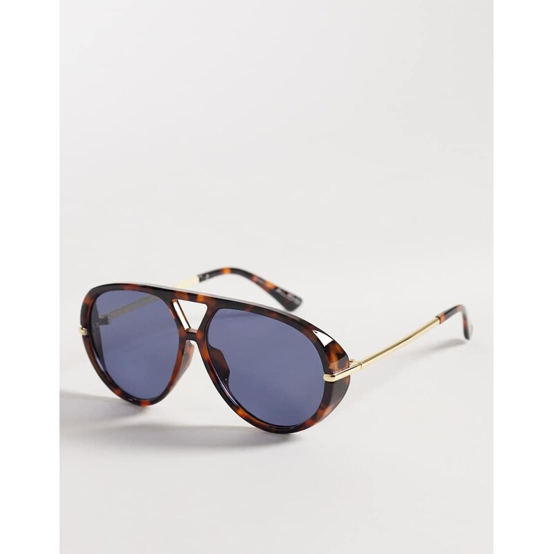 ALDO eliiana oval aviator sunglasses with tinted lenses in tort