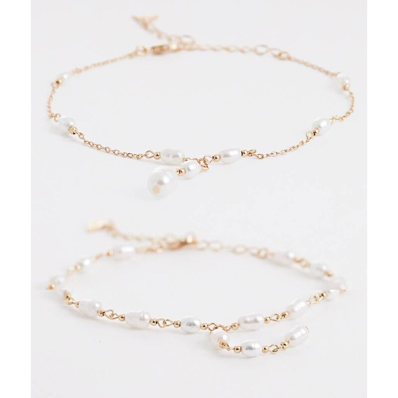 ALDO soffya layered anklet in faux pearl-White 115030023