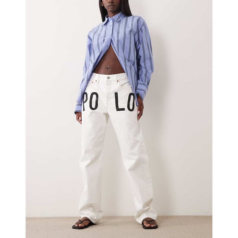 Polo Ralph Lauren woven straight leg jeans in white 115030099