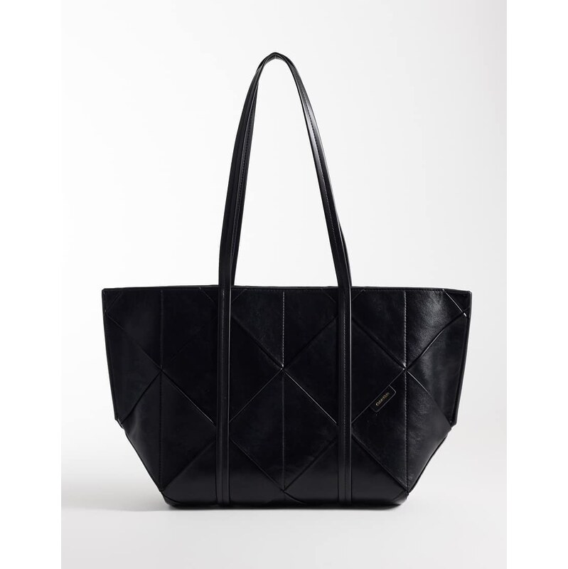Calvin Klein woven carry all bag in black