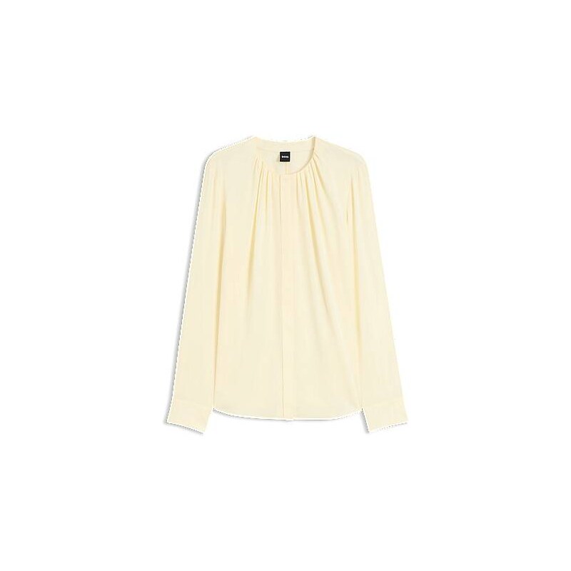 BOSS Stretch-silk blouse with gathered details 115548178