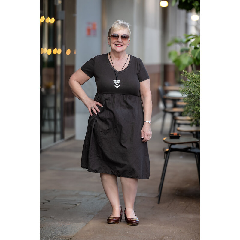 Italy fashion Letní šaty ZELDA Barva: čokoládová, Velikost: UNI: