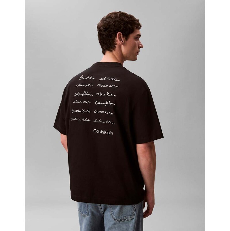 Calvin Klein Jeans relaxed fit graphic t-shirt in black