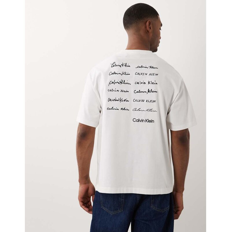 Calvin Klein Jeans relaxed fit graphic t-shirt in white