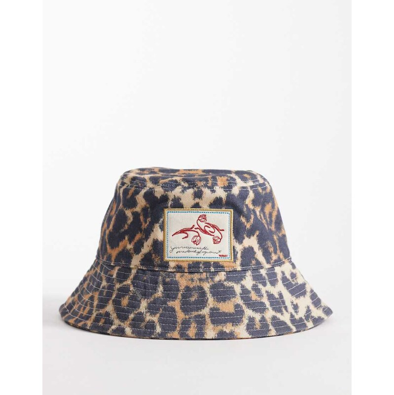 Becksondergaard leopa cotton bucket hat in leopard print-Multi 115153433