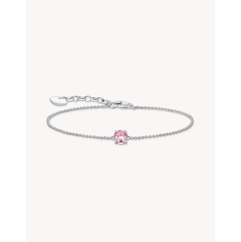 Thomas Sabo Silver bracelet with pink zirconia pendant in silver, pink 115550076
