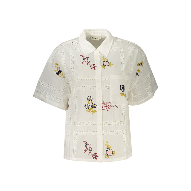 DESIGUAL Bílá dámská košile s krátkým rukávem 115031001