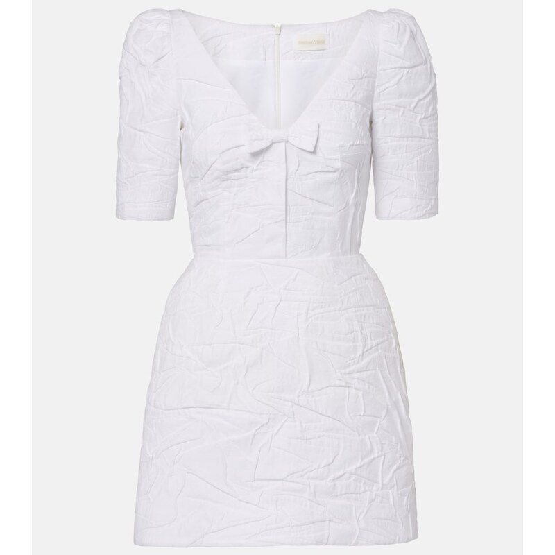 Shushu/Tong Bow-detail cotton-blend minidress