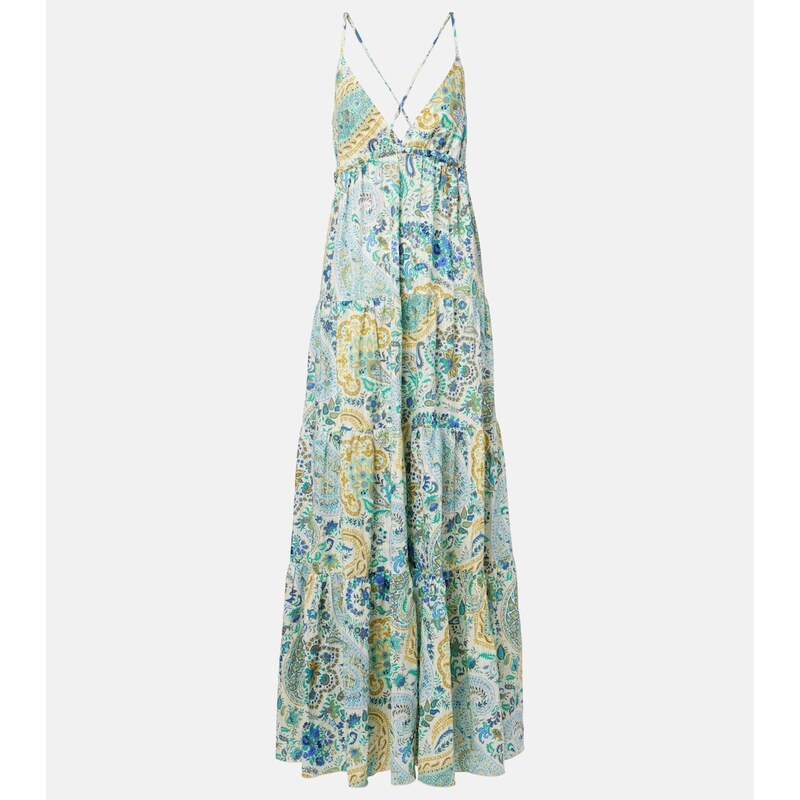 Etro Paisley tiered cotton maxi dress