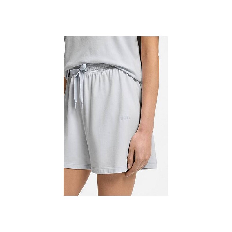 BOSS Stretch-cotton pyjama shorts with branded cords 115031233