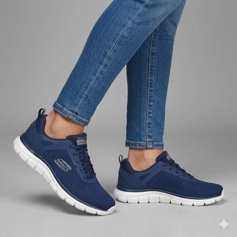 Skechers track - broader NVY