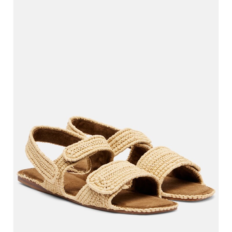 Khaite Boden raffia slingback sandals