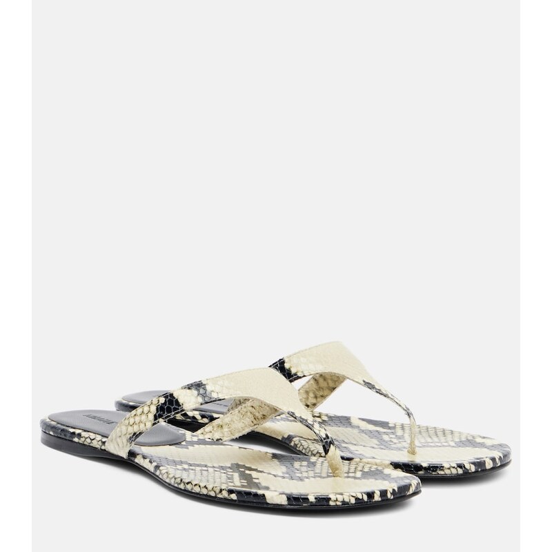 Khaite Archer snake-effect leather thong sandals