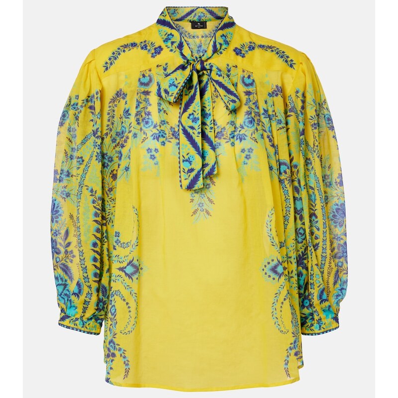 Etro Floral cotton top