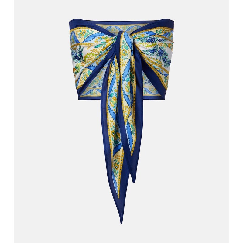 Etro Printed silk bandeau top