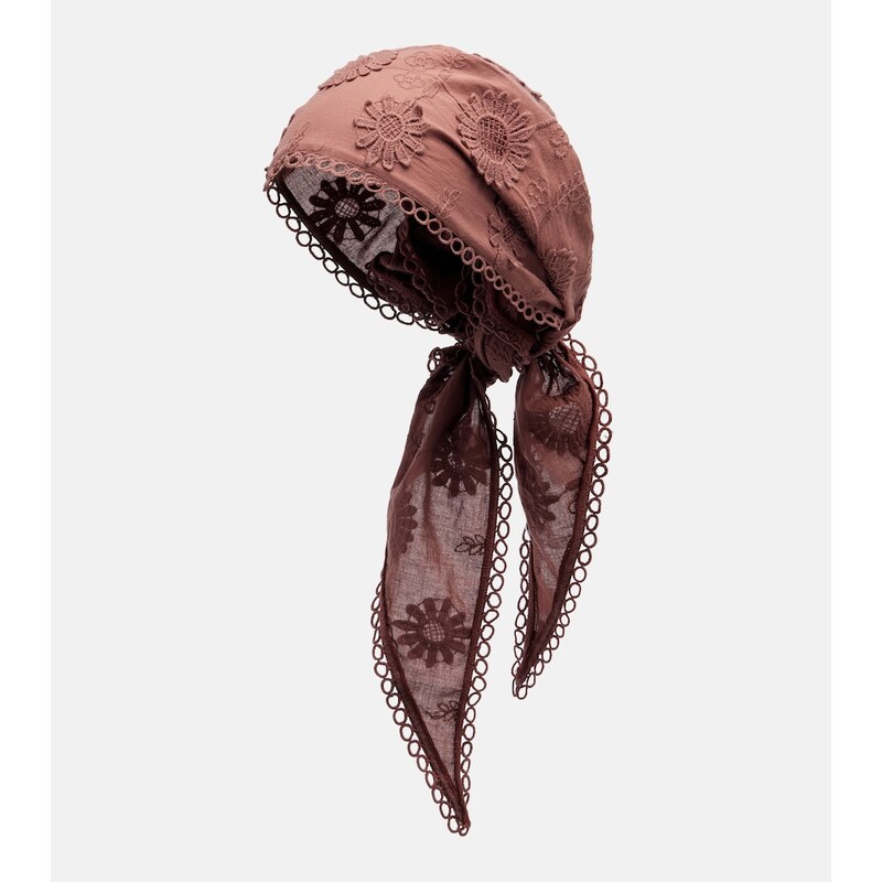Poupette St Barth Aura embroidered cotton scarf