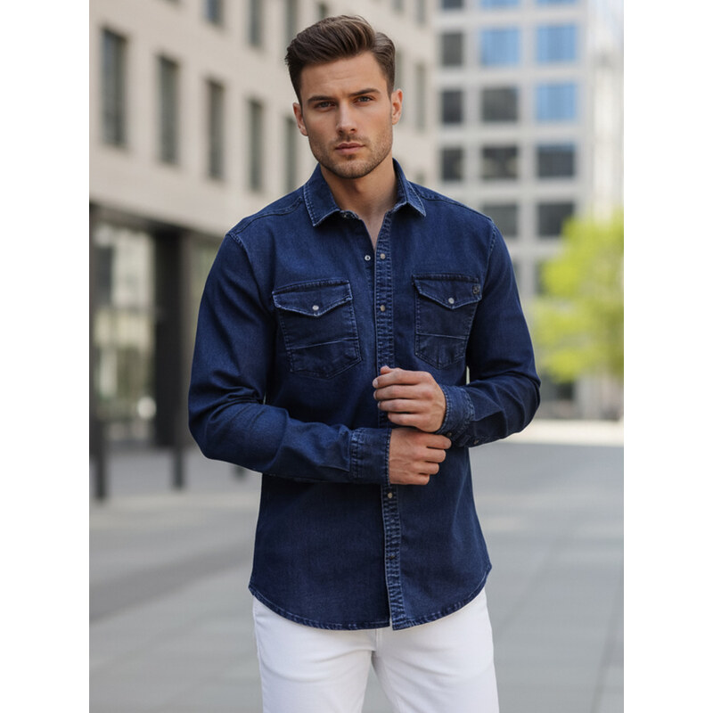 Pánská košile s dlouhým rukávem Dstreet DX2586