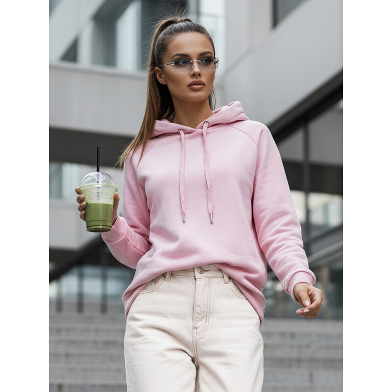 BASIC Růžová mikina s kapucí POLINA