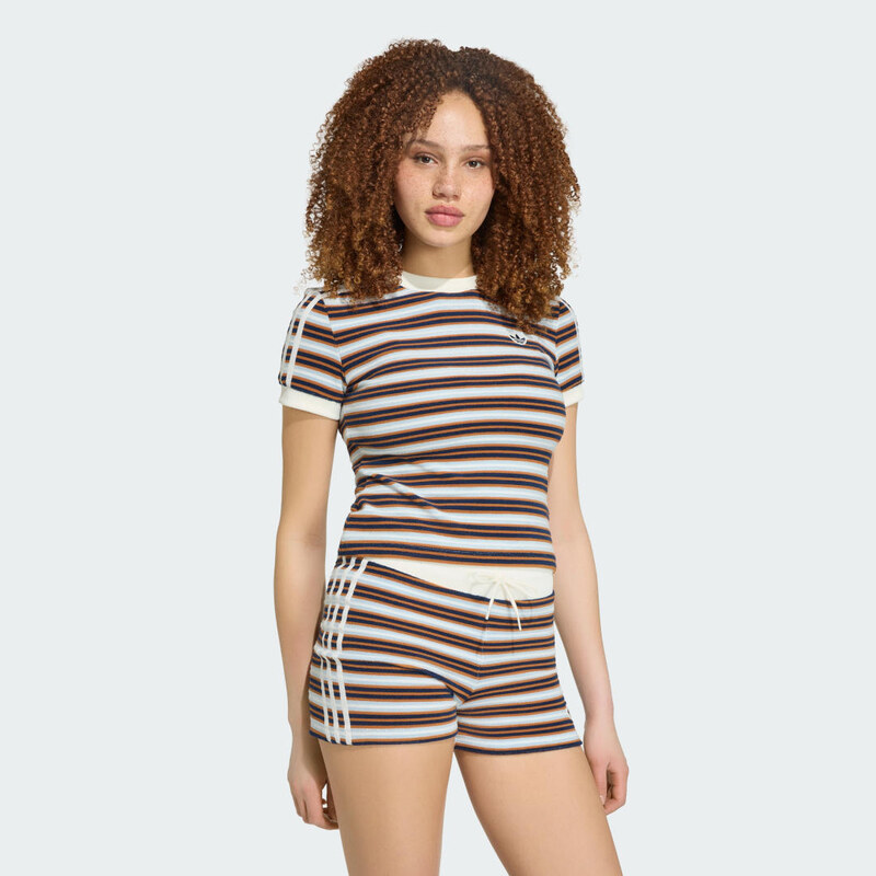 PŘILÉHAVÉ PRUHOVANÉ TRIČKO ADIDAS ORIGINALS SUMMER GLOW 115032208