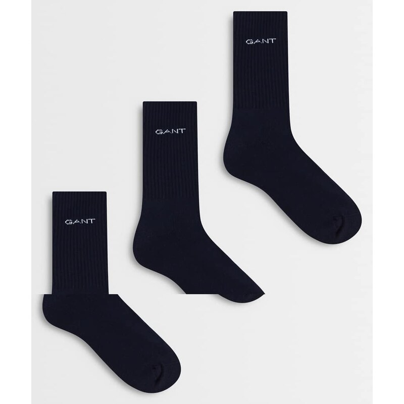 GANT 3-pack crew sports socks in black-Blue