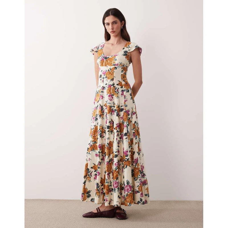 asos short sleeve maxi dress ASOS Design - Maxi Dress - Women - Cotton/Spandex - XS
