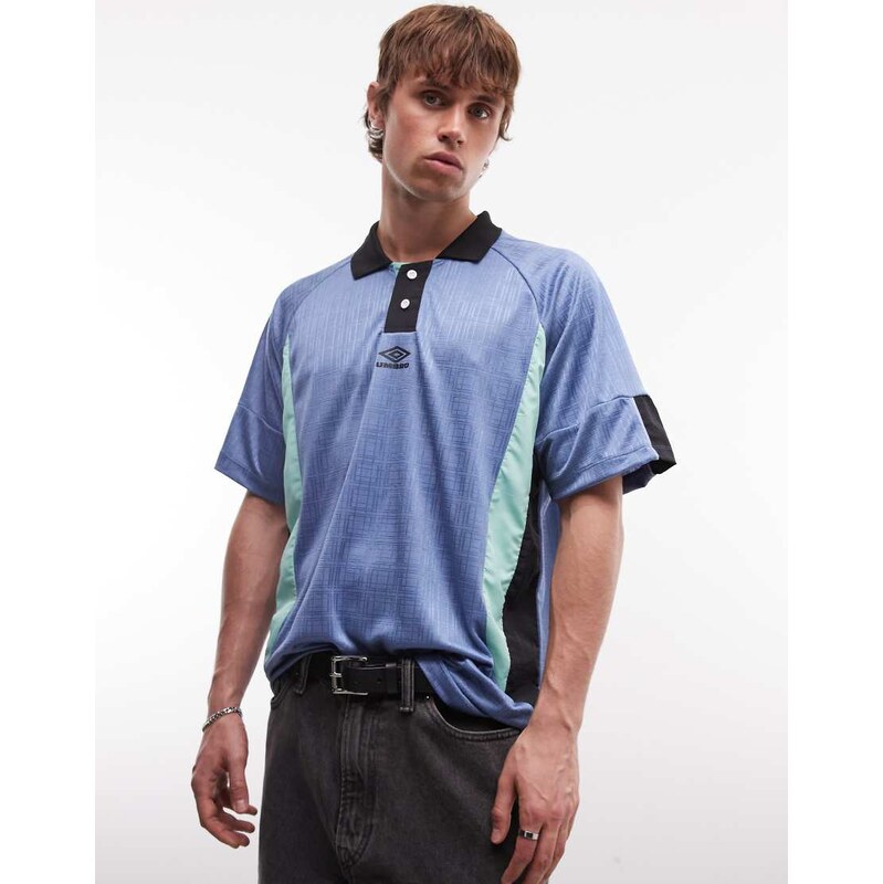 Umbro football shirt in blue and black