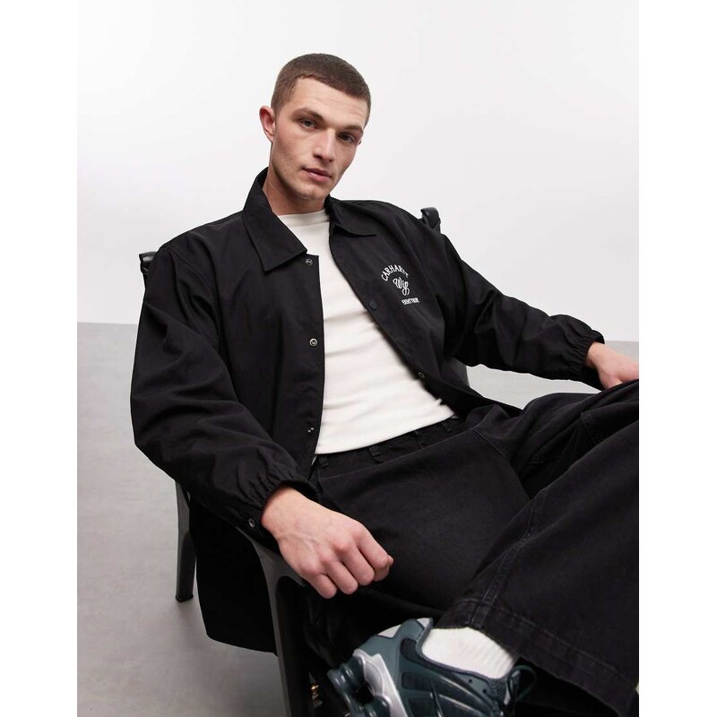 Carhartt WIP eightynine logo coach jacket in black