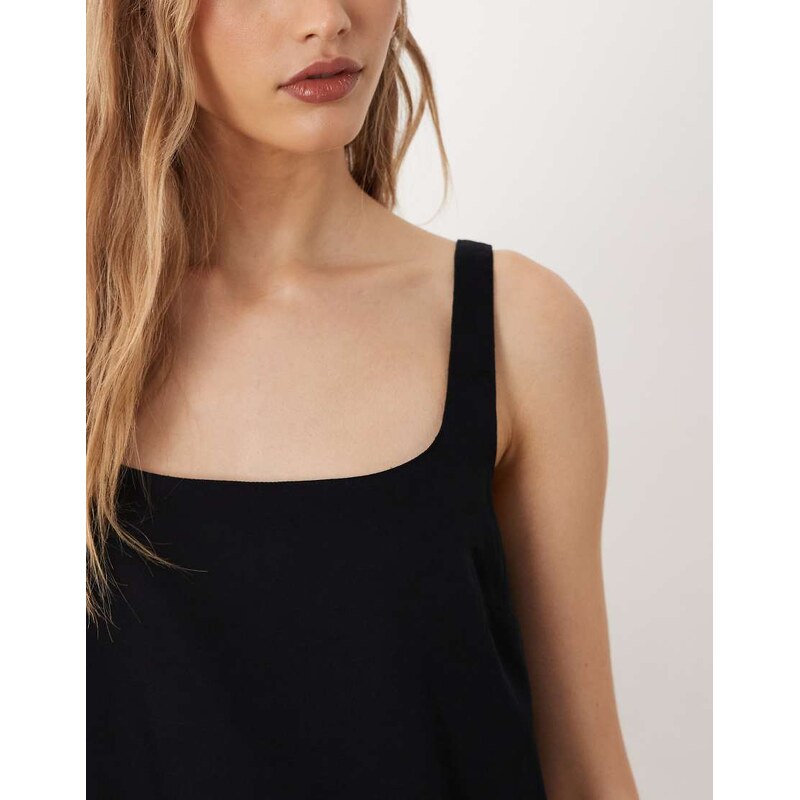 ASOS DESIGN scoop neck shift mini dress in black