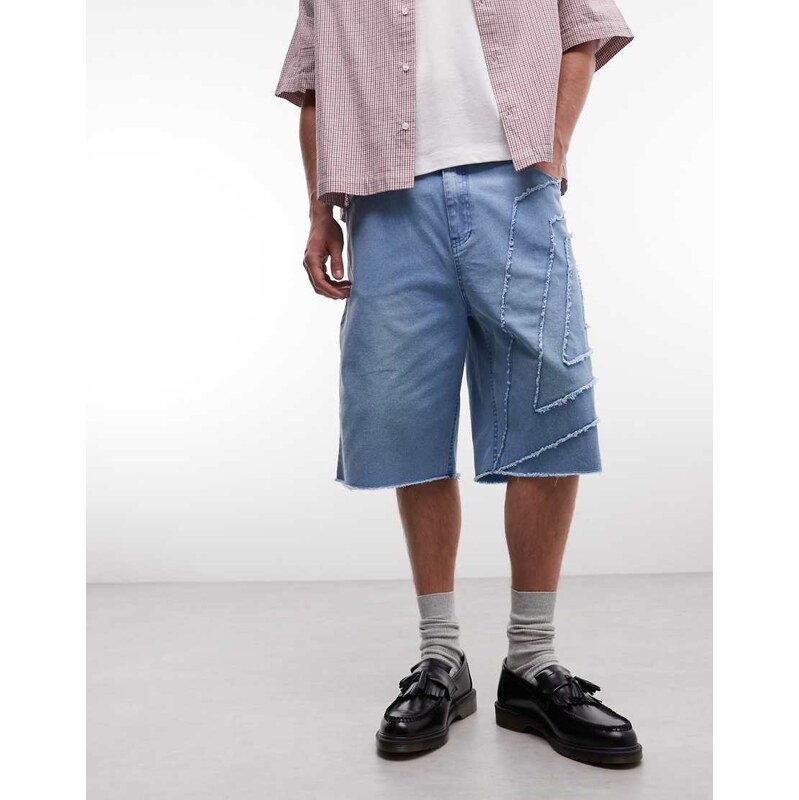 Umbro Drill denim shorts in washed blue