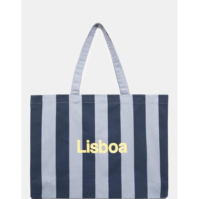 Pull&Bear Stockholm striped tote bag in pale blue 115033989