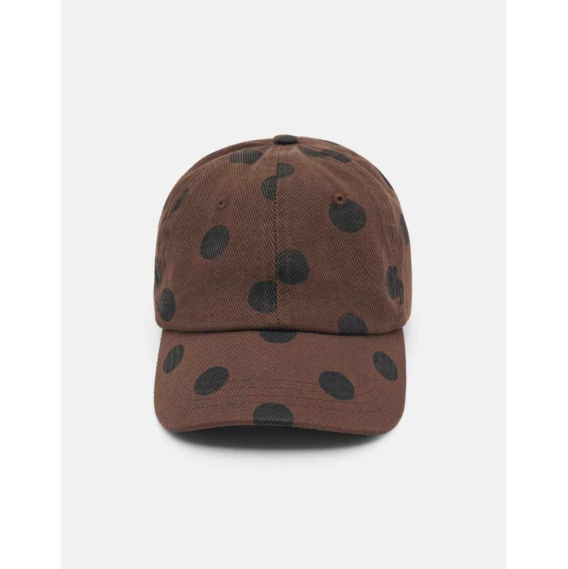 Pull&Bear Chocolate polka dot cap in brown 115034021