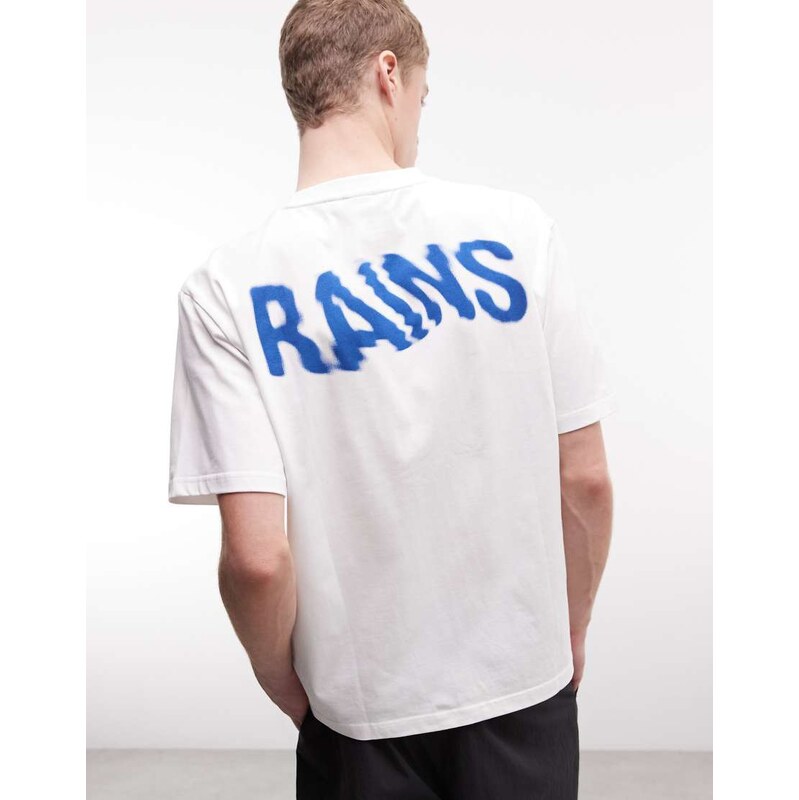 Rains 41000 relaxed fit ripple logo t-shirt with back print in